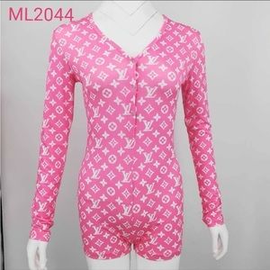 Pink and White Designer Onesie